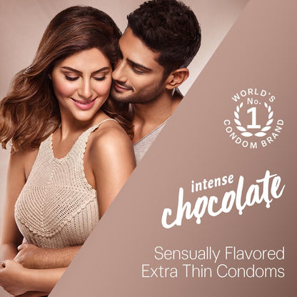 Durex Extra Thin Intense Chocolate Flavoured Condoms For Men - 12s