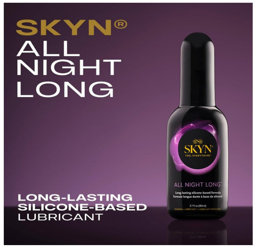 SKYN All Night Long Silicone-Based, Long Lasting Lube (2.7 oz) for Men, Women and Couples, Safe with Latex and Non-Latex Condoms