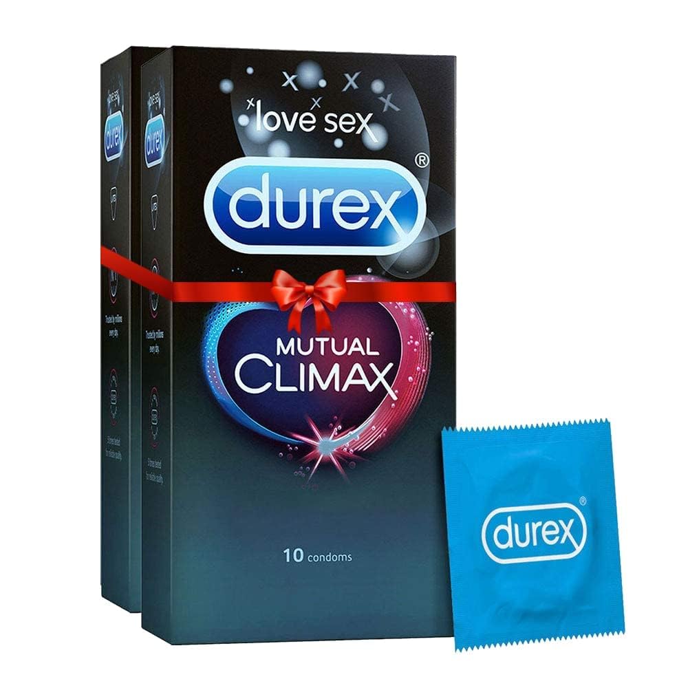 Durex Mutual Climax Condoms for Men & Women Dotted - 10 Count (Pack of 2)