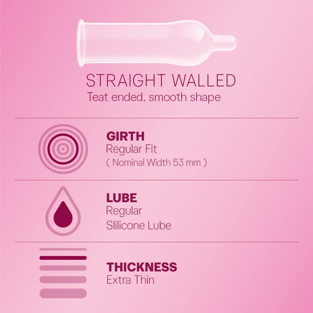 Durex Extra Thin Flavoured Condoms, 12s, Pack of 3 (Bubblegum + Chocolate + Strawberry)