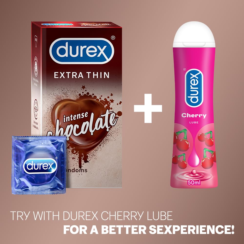Durex Extra Thin Intense Chocolate Flavoured Condoms For Men - 12s