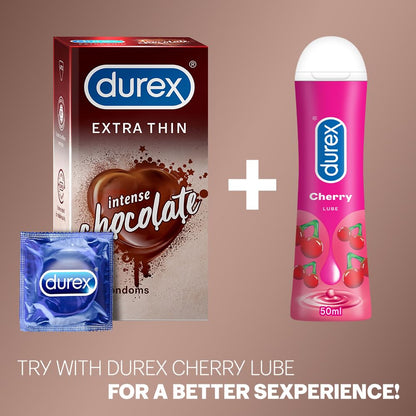 Durex Extra Thin Intense Chocolate Flavoured Condoms For Men - 12s