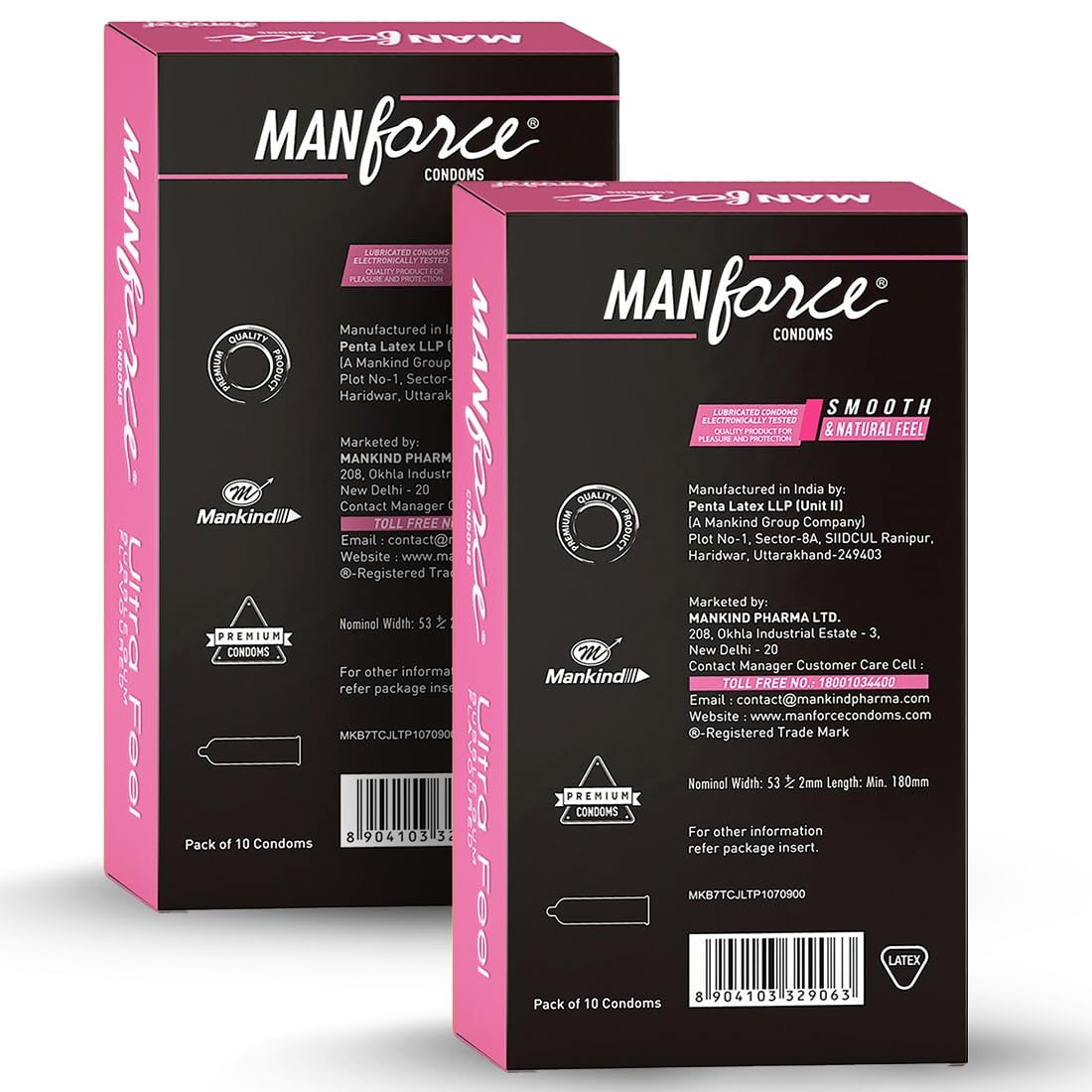 Manforce Ultra Feel Bubblegum Flavoured Condoms for Men 20 pcs Ultra Thin Condom Lubricated Latex Condoms For Her Enhanced Pleasure India’s No. 1 Condom Brand for Safe Sex
