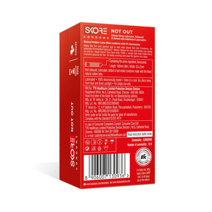 Skore Notout Climax Delay Condoms 1500+ Dots Coloured - 10 Pieces Pack of 1