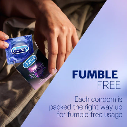 Durex Intense Condoms for her - 10 Count Dotted and Ribbed condom with Desirex gel