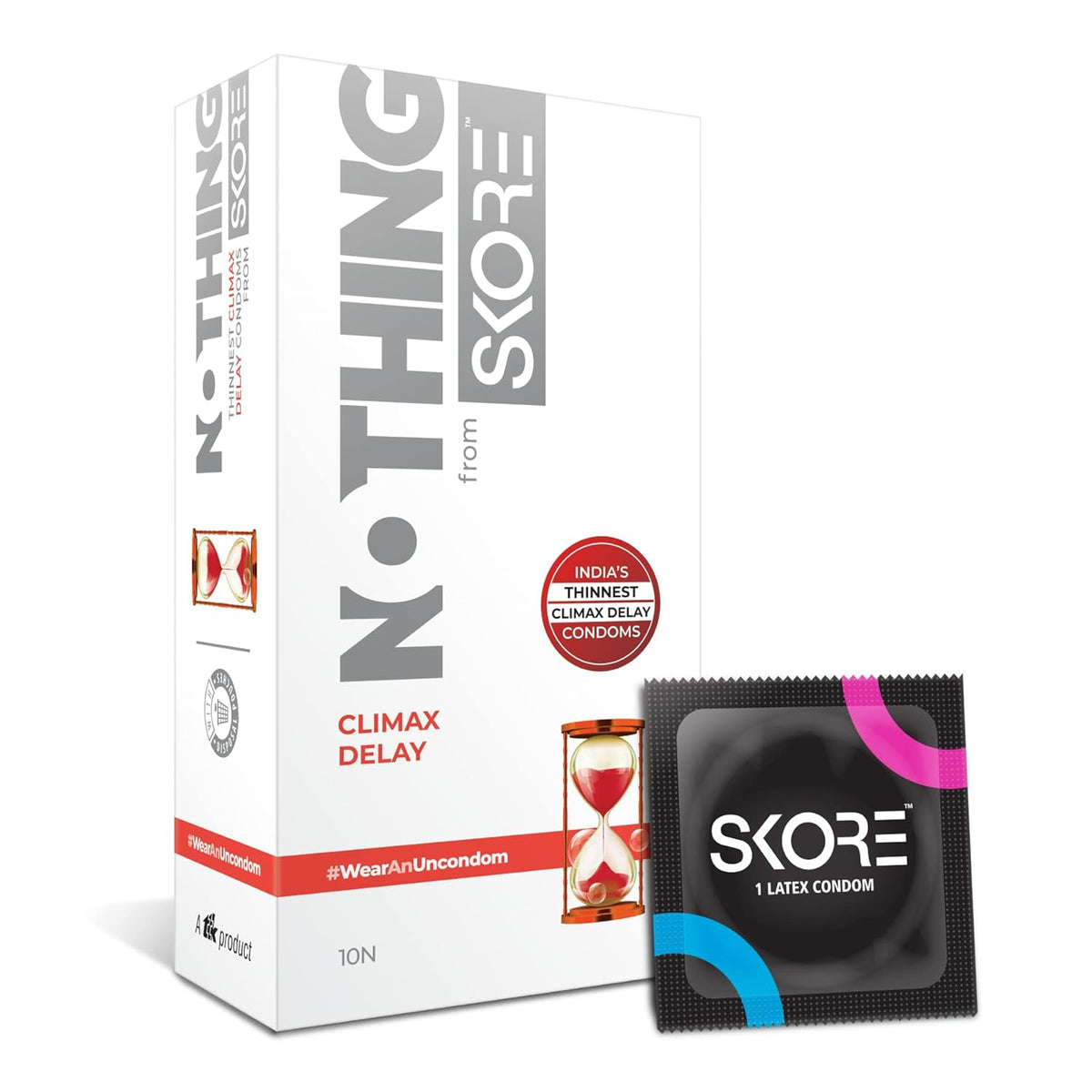 Skore Nothing Climax Delay Condoms 1 x Pack of 10