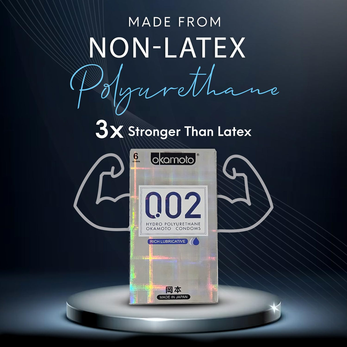 Okamoto 0.02 - Japan's Best Thinnest Condom In India 1st Time in India - Non Latex PU Condom Super Thin Super Strong Imported from Japan 0.02 mm Ultra Thin (Pack of 1, 6s)