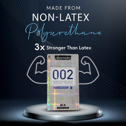 Okamoto 0.02 - Japan's Best Thinnest Condom In India 1st Time in India - Non Latex PU Condom Super Thin Super Strong Imported from Japan 0.02 mm Ultra Thin (Pack of 1, 6s)