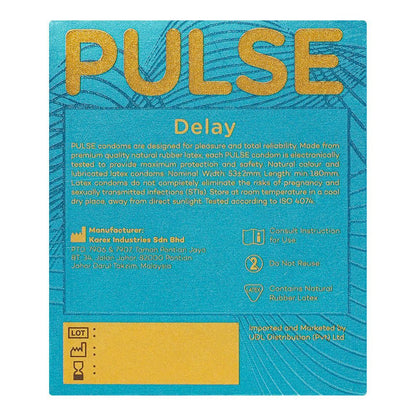 Pulse Delay Premium Condoms, 3-Pack