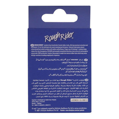 Life Style Rough Rider Studded Extra Sensation Condom, 3-Pack