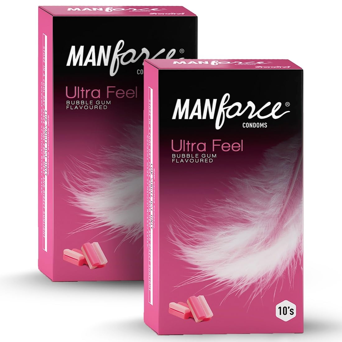 Manforce Ultra Feel Bubblegum Flavoured Condoms for Men 20 pcs Ultra Thin Condom Lubricated Latex Condoms For Her Enhanced Pleasure India’s No. 1 Condom Brand for Safe Sex