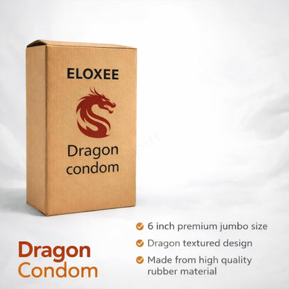 Premium Size Silicone Dragon Condom for Men 6 Inch – Big Size Textured Condom – Skin-Friendly Silicone – Comfortable Fit – Single Piece Personal Protection