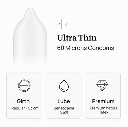 ForMen JOYMAX Ultra Thin Delay Condoms For Men Super Thin with Performance Lubricant 100% Electronically Tested for Durability with Disposal Pouches - 10 Count (Pack of 3)