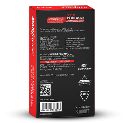 Manforce 1500 Dots Xotic Strawberry Flavour Condoms, 10 Coun