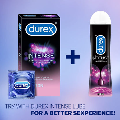 Durex Intense Condoms for her - 10 Count Dotted and Ribbed condom with Desirex gel