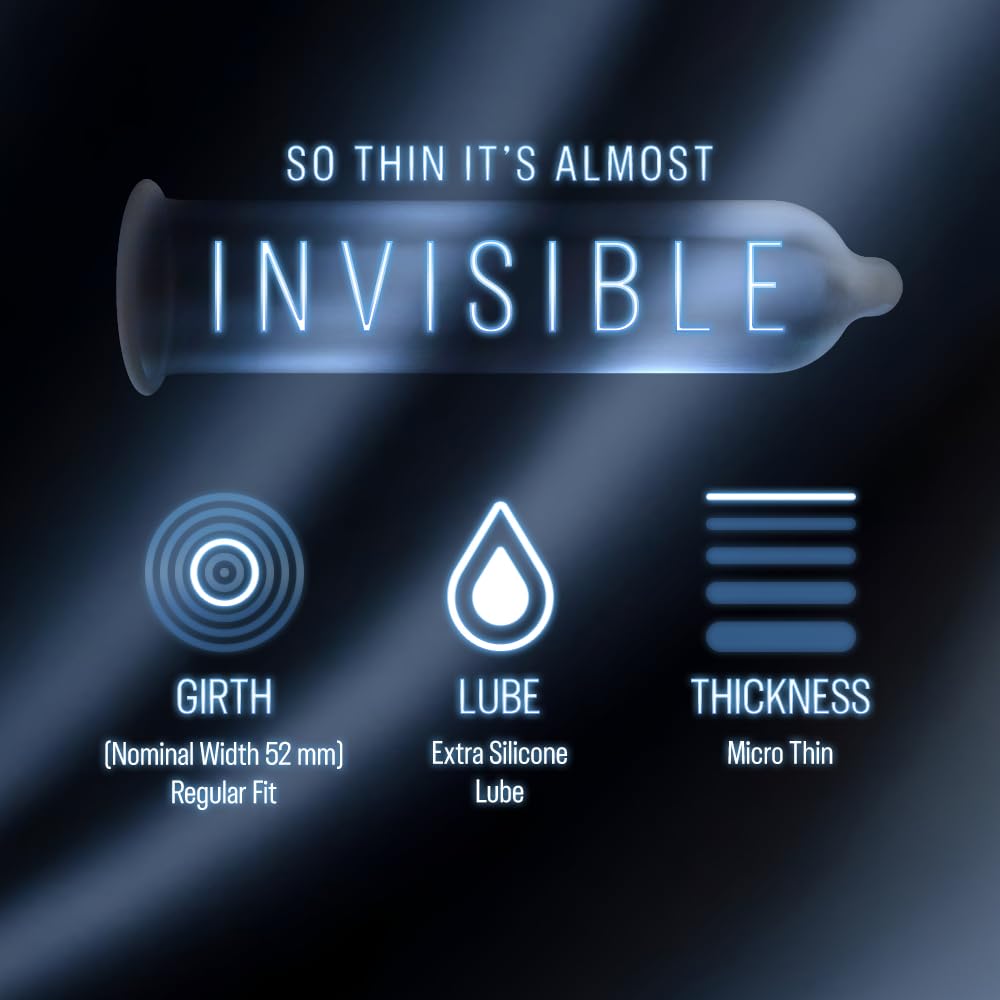 Durex Invisible 003 Condoms 10S Micro Thin Condom for Maximum Sensations
